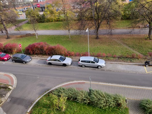 Vodorovné značení parkovacích stání + zábrany proti sedání ptáků na veřejné osvětlení