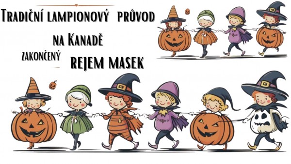 Tradiční lampionový průvod na Kanadě s rejem masek