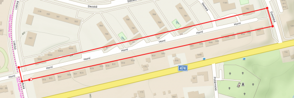 Rekonstrukce chodníku na ulici Horní od č.p. 813 po č.p. 857, Třinec-Lyžbice