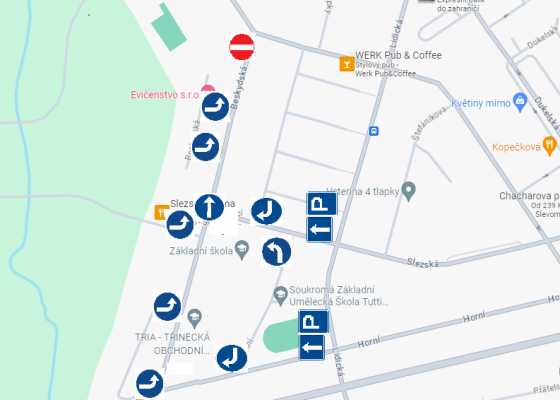 Zjednosměrnéni ulice beskydska